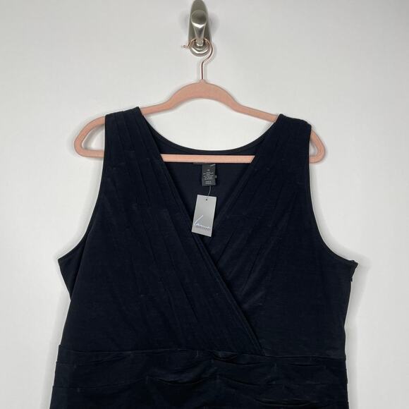 2/$30 NWT Lane Bryant Surplice V-Neck Bandage Dress 20 Black Sleeveless #5781 - Picture 4 of 11